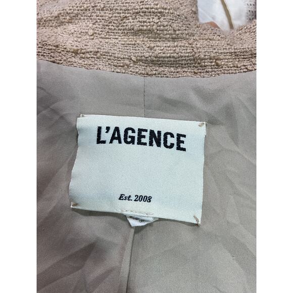 L'Agence 'Inez' Tan Tweed Blazer Size 12 - Picture 4 of 5